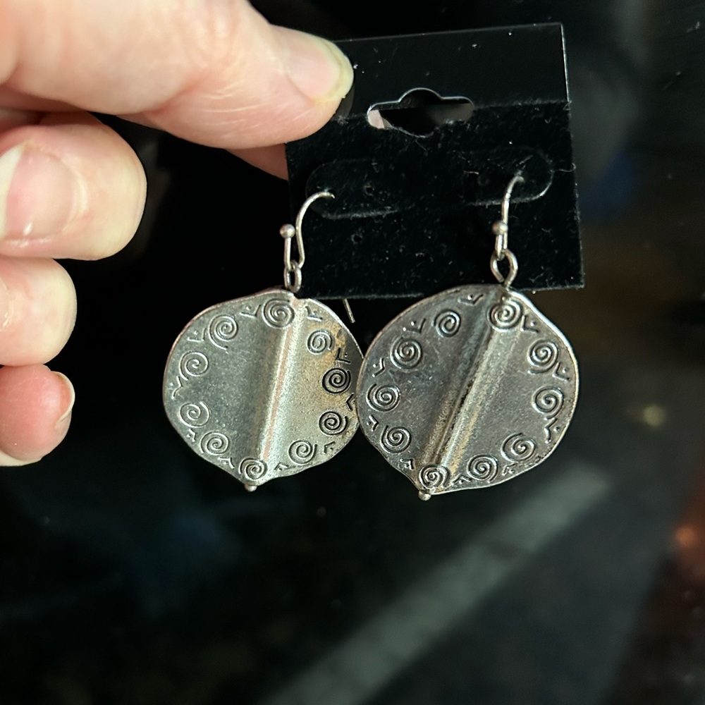 Earrings, dangle,silver color